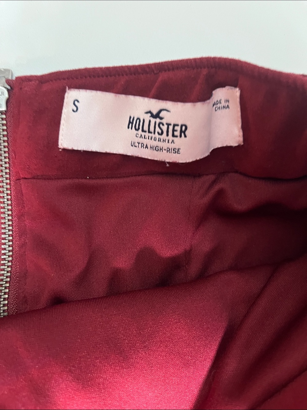 Hollister Ultra High Rise Red Belted A-Line Mini Skirt Small - Picture 4 of 7